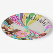 Snoep- en regenboogwervelpartij papieren bordje (Gekanteld)