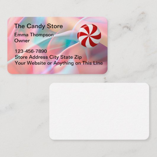 Snoep en snoepgoed Visitekaartje (Voorkant / Achterkant)