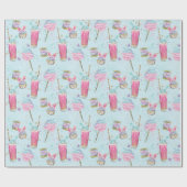 Snoep en suikerpatroon cadeaupapier (Vlak)