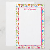 Snoep- en Sweets Patroon - Aangepaste schrijfbenod Briefpapier (Voorkant / Achterkant)