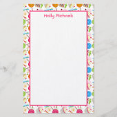 Snoep- en Sweets Patroon - Aangepaste schrijfbenod Briefpapier (Voorkant)