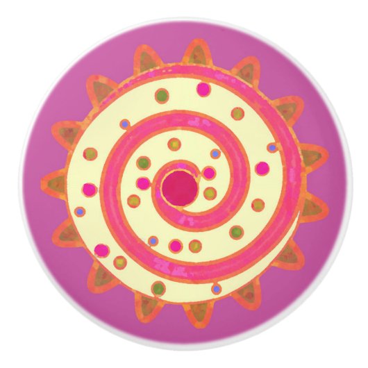 Snoep en taarten roze keramische knop (Voorkant)