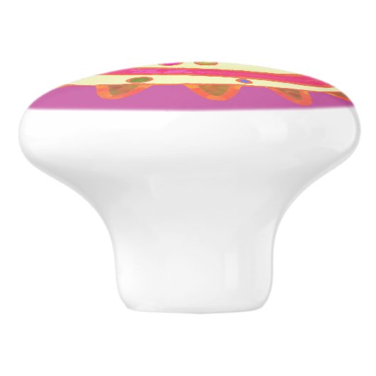 Snoep en taarten roze keramische knop (Zijkant)