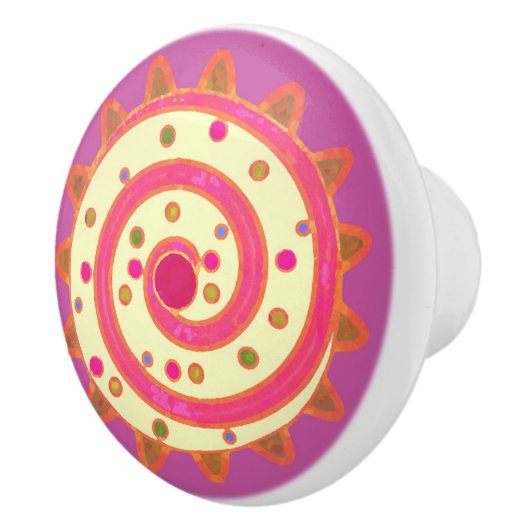 Snoep en taarten roze keramische knop (Rechts)