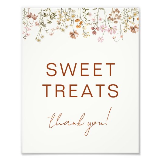 Snoep en traktatie Wildflower Terracotta Baby show Foto Afdruk (Voorkant)