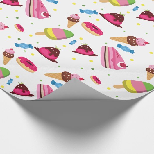 Snoep en zoet gekleurd patroon cadeaupapier (Hoek)
