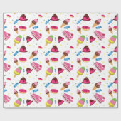 Snoep en zoet gekleurd patroon cadeaupapier (Vlak)