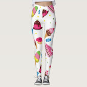 Snoep en zoet gekleurd patroon leggings (Voorkant)
