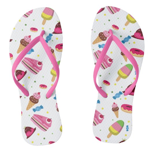 Snoep en zoet gekleurd patroon teenslippers (Voetbed)