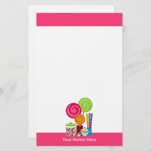 Snoep- en zoetwaren briefpapier (Voorkant / Achterkant)
