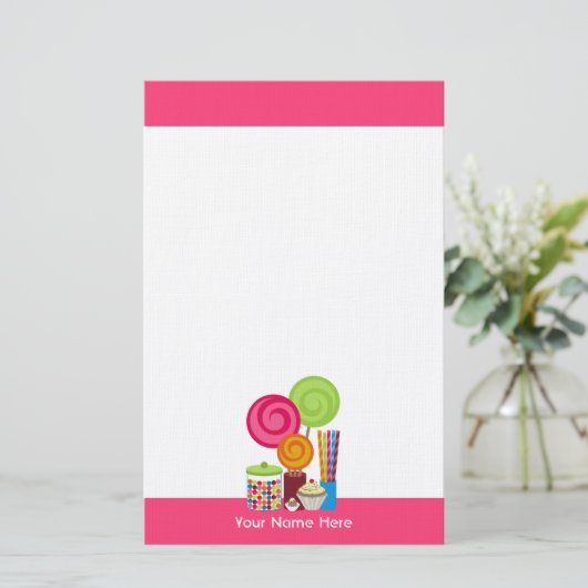 Snoep- en zoetwaren briefpapier (Staand voorkant)