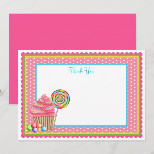 Snoep Flat Notecard Bedankkaart (Voorkant / Achterkant)