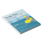 Snoep Fles Guessing Game, M&M, Whale Baby shower Notitieblok (Schuin)