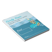 Snoep Fles Guessing Game, M&M, Whale Baby shower Notitieblok (Schuin)