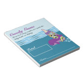 Snoep Fles Guessing Game, M&M, Whale Baby shower Notitieblok (Schuin)