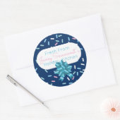 Snoep frosting sprenkelt kerstkoekje naar van ronde sticker (Envelop)