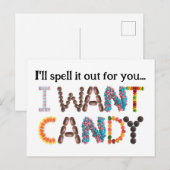 Snoep Funny Halloween Briefkaart (Voorkant / Achterkant)