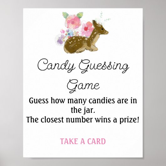 Snoep gaming roze Baby shower Poster (Voorkant)