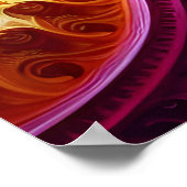 Snoep-gekleurd Fractal Wereldbol en Orbiting Plane Poster (Hoek)