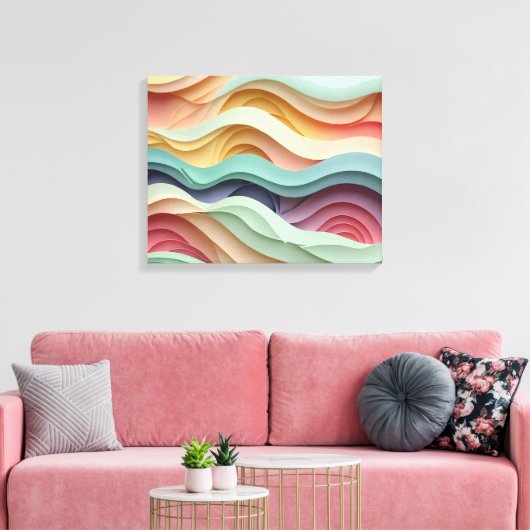 Snoep gekleurde avy strepen canvas afdruk (Insitu (Woonkamer))