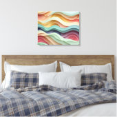 Snoep gekleurde avy strepen canvas afdruk (Insitu (Slaapkamer))