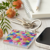 Snoep gekleurde bloemen Acrylsleutelring Sleutelhanger (Voorkant Rechts)