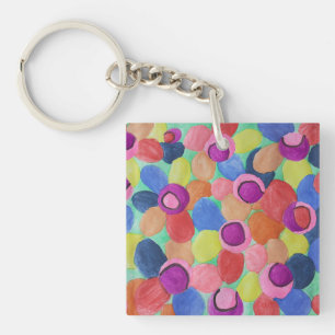 Snoep gekleurde bloemen Acrylsleutelring Sleutelhanger