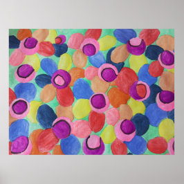 Snoep gekleurde bloemen poster