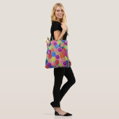 Snoep gekleurde bloemen tote bag (Op model)