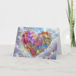 Snoep Gekleurde Crystal Heart Digitale kunst Bedankkaart