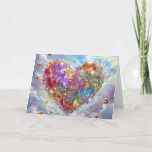 Snoep Gekleurde Crystal Heart Digitale kunst Bedankkaart