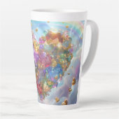 Snoep Gekleurde Crystal Heart Digitale kunst Latte Mok (Rechterhoek)