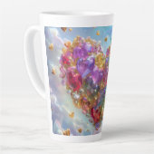 Snoep Gekleurde Crystal Heart Digitale kunst Latte Mok (Linkerhoek)