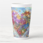 Snoep Gekleurde Crystal Heart Digitale kunst Latte Mok (Voorkant)