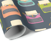 Snoep gekleurde  schrijfmachines gepatterd cadeaupapier (Rol Hoek)