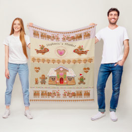 Snoep-geprinte ontbijtkoek en stoomtreinen fleece deken