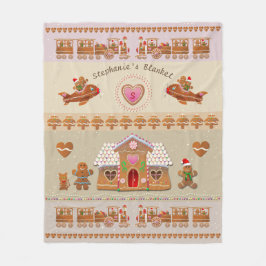 Snoep-geprinte ontbijtkoek en stoomtreinen fleece deken