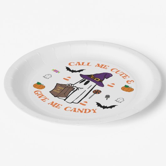 Snoep Ghost Party Borden Papieren Bordje (Gekanteld)