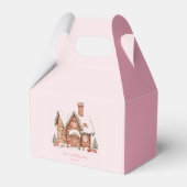 "Snoep Gingerbread House Roze Verjaardag Bedankdoosjes (Voorkant Zijde)
