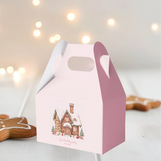 "Snoep Gingerbread House Roze Verjaardag Bedankdoosjes