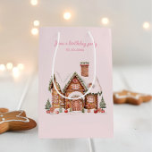 Snoep Gingerbread House Roze Verjaardag Medium Cadeauzakje