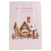 Snoep Gingerbread House Roze Verjaardag Medium Cadeauzakje (Achterkant)