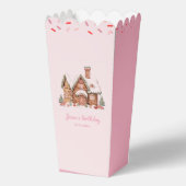 Snoep Gingerbread House Roze Verjaardag Popcorn Bedankdoosjes (Achterkant)