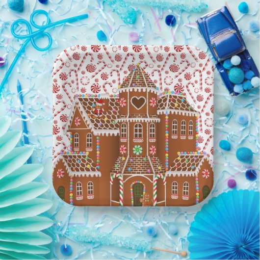 Snoep Gingerbrood House Papieren Bordje (Feest)
