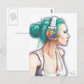 Snoep Girl Briefkaart Punk Rocker Briefkaart Candy (Voorkant / Achterkant)