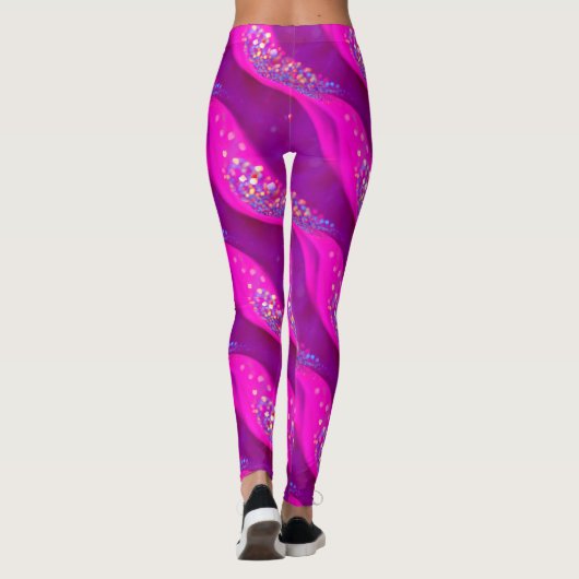 Snoep Glitter-Leggings - Abstract Roze Sparkles Leggings (Achterkant)