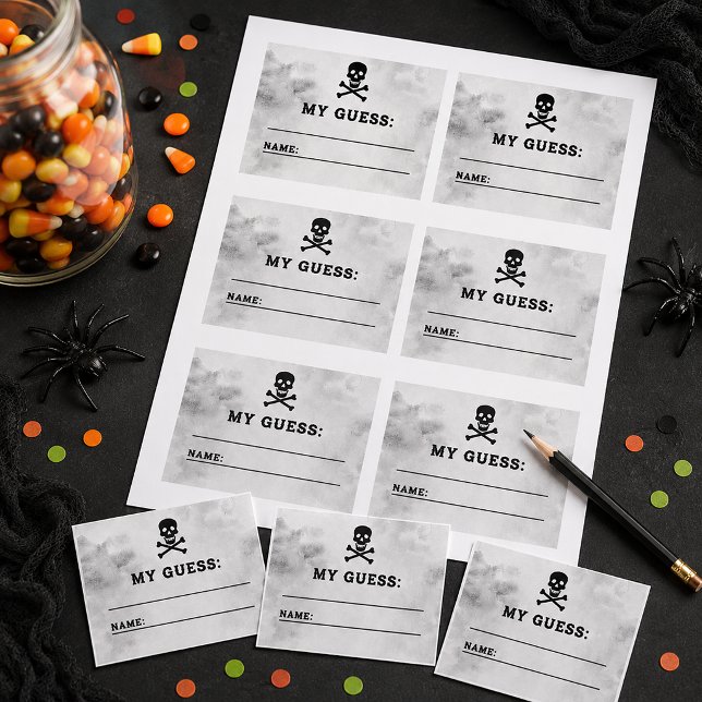 Snoep Gokspel Kaarten Halloween Verjaardagsfeestje (Halloween party game sheet)