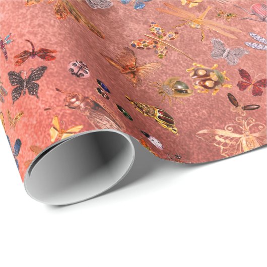 Snoep Gold Meadow Butterfly snijdt Pareltjes Diamo Cadeaupapier (Rol Hoek)