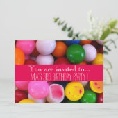 Snoep gomballen kind verjaardag kaart (Staand voorkant)