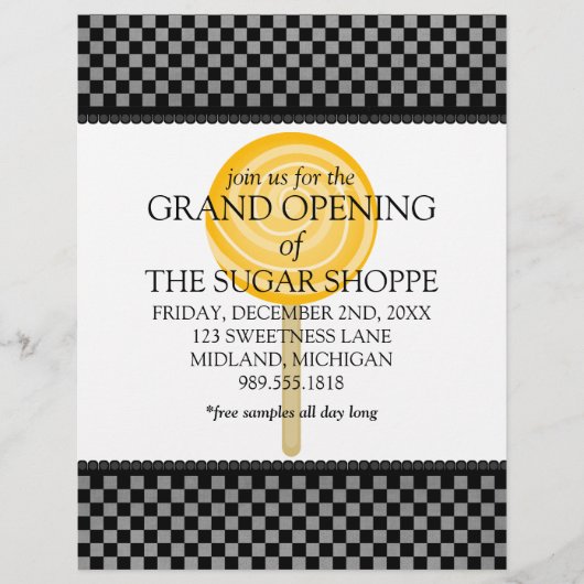 Snoep grote openingsbrochures voor winkels flyer (Voorkant)